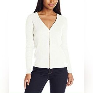 Calvin Klein Women's Zip-Up Cream Cardigan